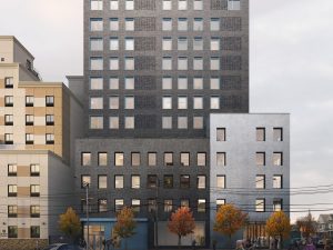 Sutphin Senior Residence will rise in an Opportunity Zone. Rendering by Secchi Smith for Bernheimer Architecture, courtesy of Breaking Ground.